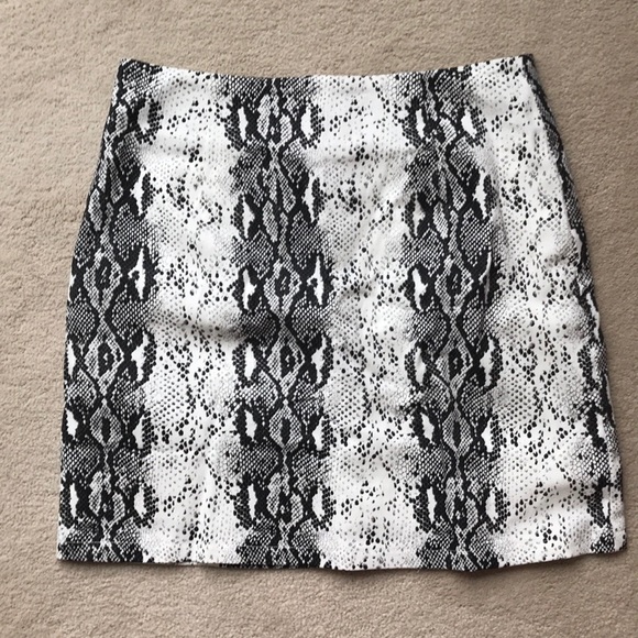 Black and White Snakeskin Mini Skirt - Picture 5 of 6